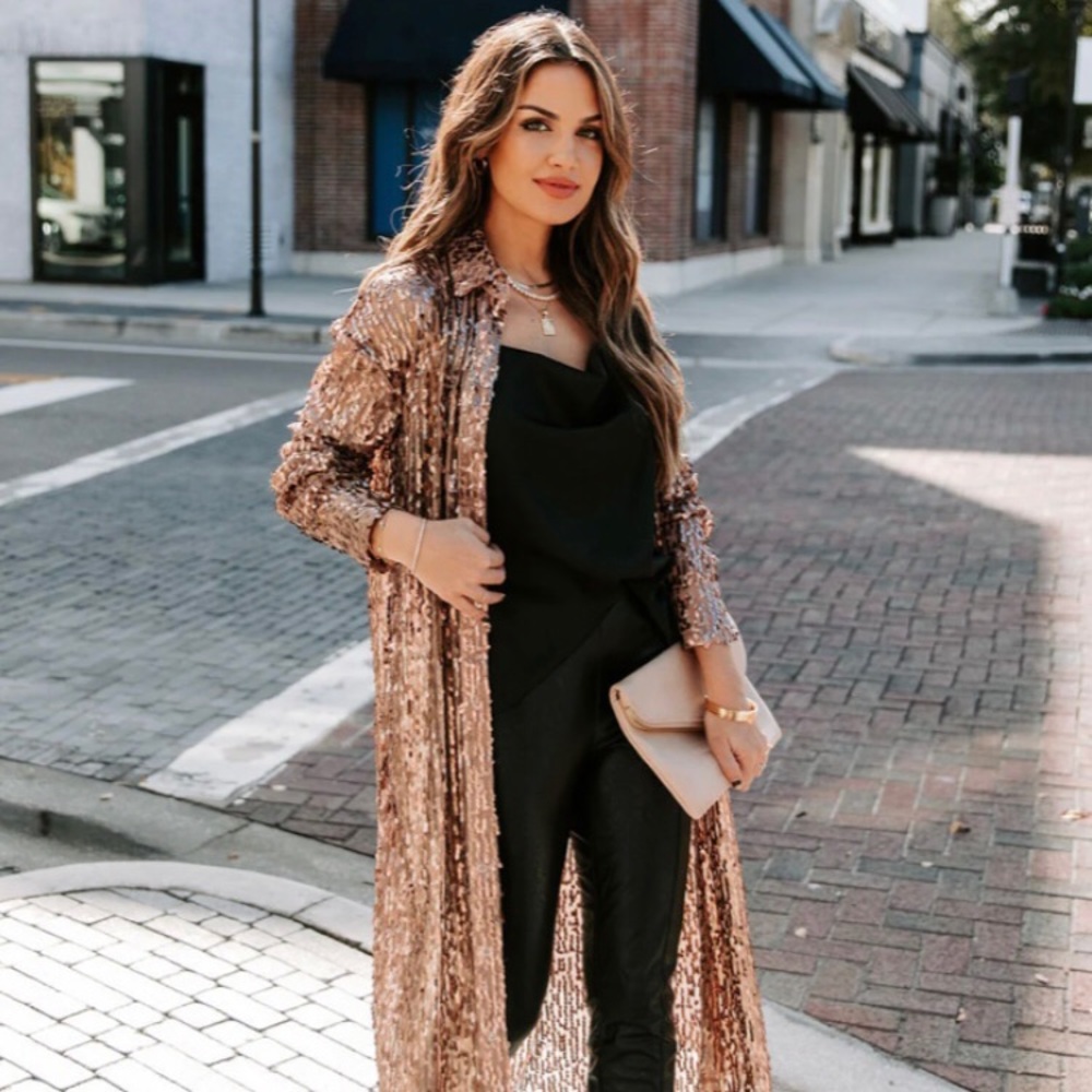 Copper Sequin Duster - L